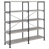 Analiese Gray Driftwood 4-Shelf Open Bookcase