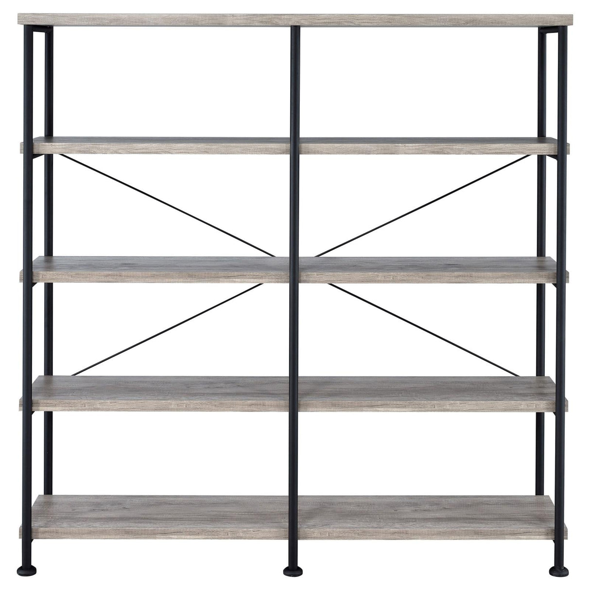 Analiese Gray Driftwood 4-Shelf Open Bookcase