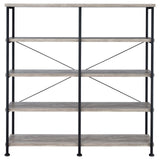 Analiese Gray Driftwood 4-Shelf Open Bookcase