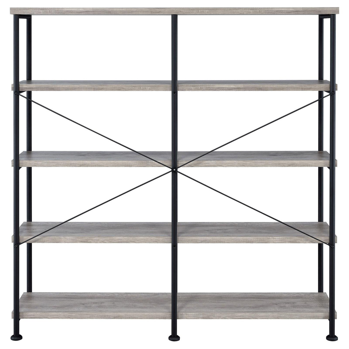 Analiese Gray Driftwood 4-Shelf Open Bookcase