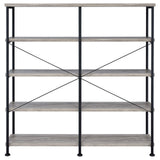 Analiese Gray Driftwood 4-Shelf Open Bookcase