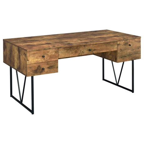 Analiese Antique Nutmeg 4-Drawer Writing Desk by Coaster at Eve Furniture