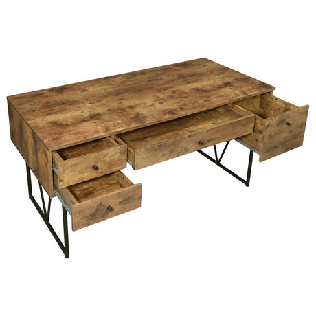 Analiese Antique Nutmeg 4-Drawer Writing Desk by Coaster at Eve Furniture