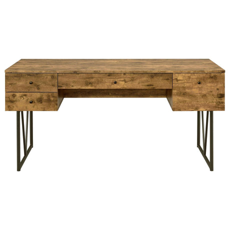 Analiese Antique Nutmeg 4-Drawer Writing Desk by Coaster at Eve Furniture