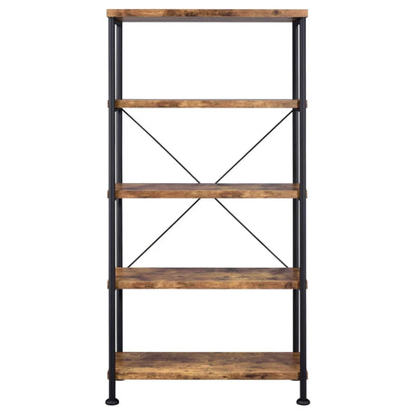 Analiese Antique Nutmeg 4-Shelf Bookcase by Coaster at Eve Furniture