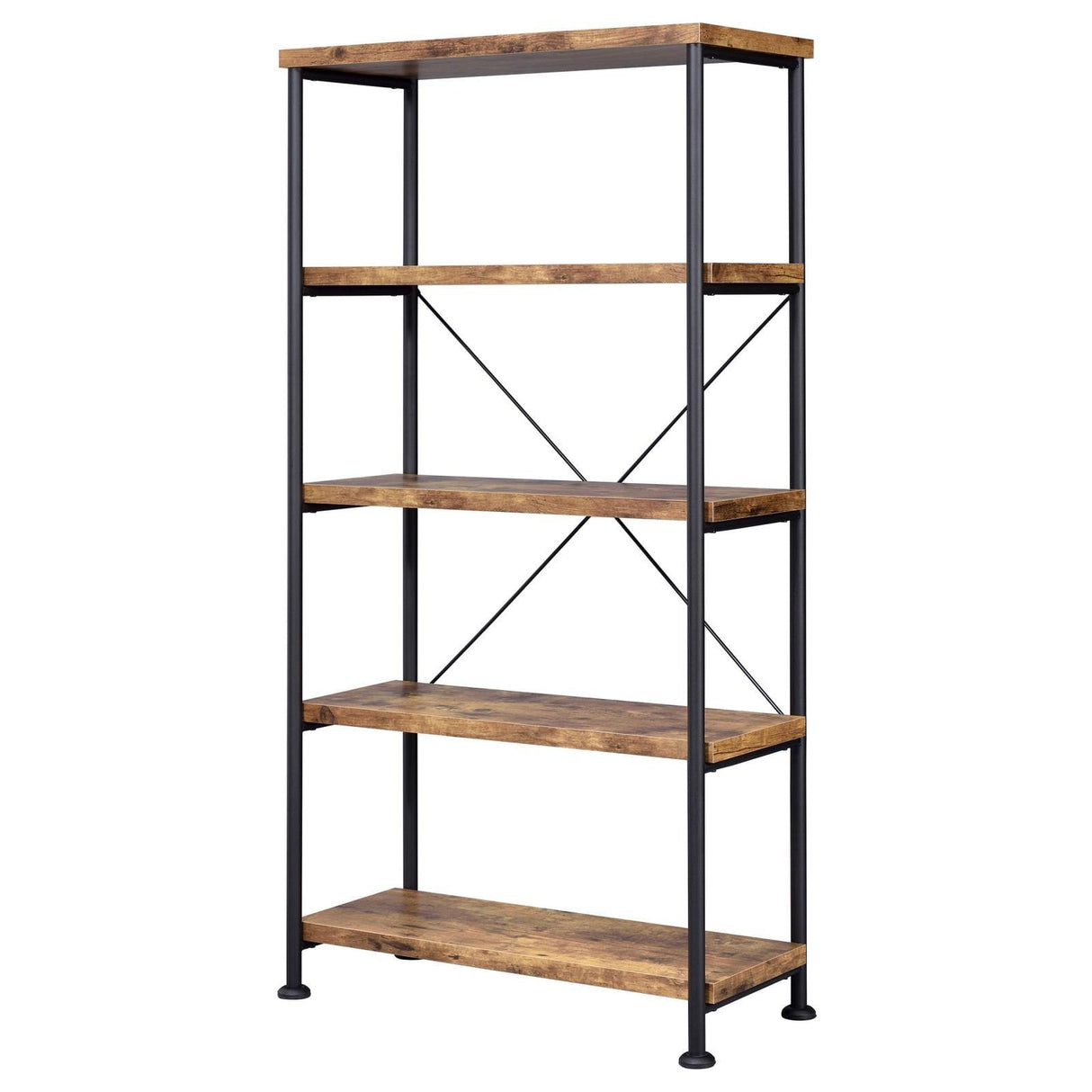 Analiese Antique Nutmeg 4-Shelf Bookcase by Coaster at Eve Furniture