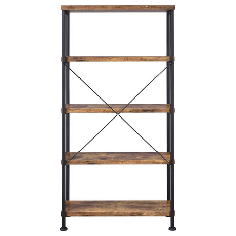 Analiese Antique Nutmeg 4-Shelf Bookcase by Coaster at Eve Furniture