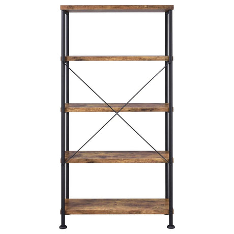 Analiese Antique Nutmeg 4-Shelf Bookcase by Coaster at Eve Furniture