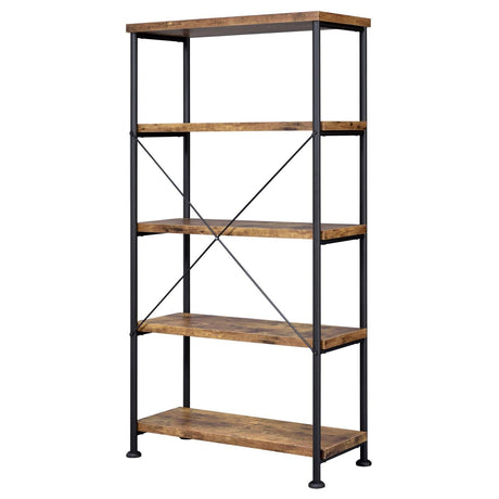 Analiese Antique Nutmeg 4-Shelf Bookcase by Coaster at Eve Furniture