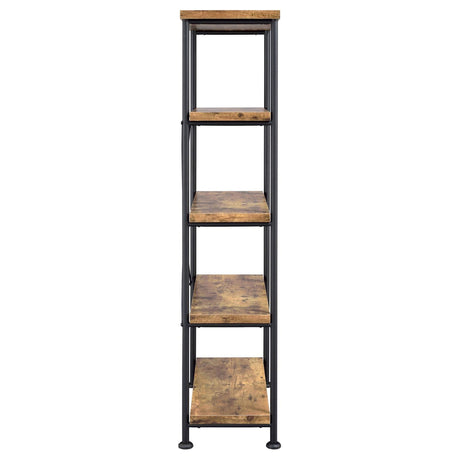 Analiese Antique Nutmeg 4-Shelf Bookcase by Coaster at Eve Furniture
