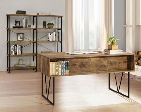 Analiese Antique Nutmeg 4-Shelf Open Bookcase by Coaster at Eve Furniture