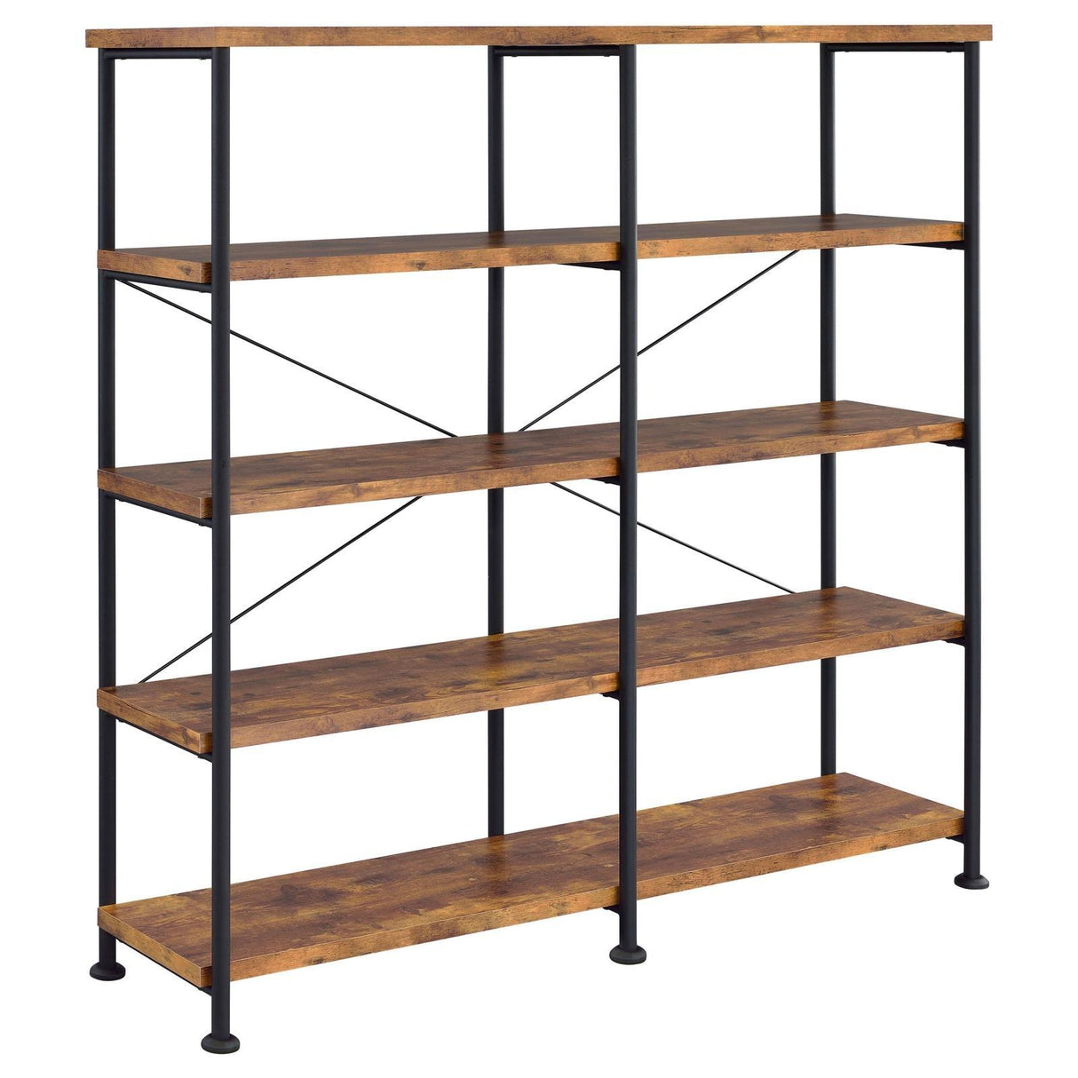 Analiese Antique Nutmeg 4-Shelf Open Bookcase by Coaster at Eve Furniture