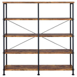 Analiese Antique Nutmeg 4-Shelf Open Bookcase by Coaster at Eve Furniture