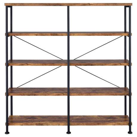 Analiese Antique Nutmeg 4-Shelf Open Bookcase by Coaster at Eve Furniture