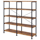 Analiese Antique Nutmeg 4-Shelf Open Bookcase by Coaster at Eve Furniture