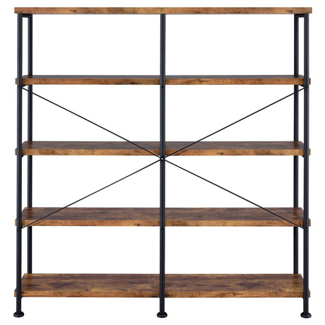 Analiese Antique Nutmeg 4-Shelf Open Bookcase by Coaster at Eve Furniture