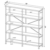 Analiese Antique Nutmeg 4-Shelf Open Bookcase by Coaster at Eve Furniture