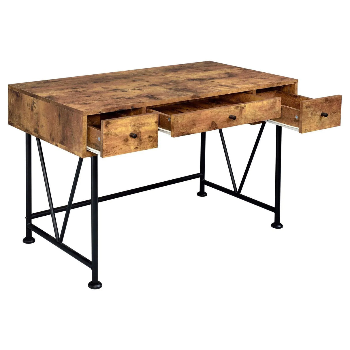Analiese Antique Nutmeg/Black 2-Piece 3-Drawer Writing Desk Set by Coaster at Eve Furniture