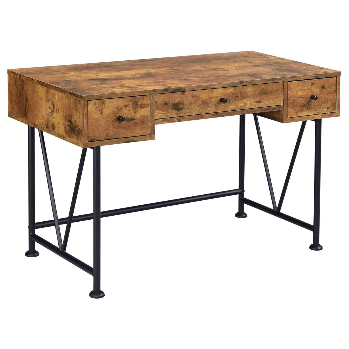 Analiese Antique Nutmeg/Black 3-Drawer Writing Desk by Coaster at Eve Furniture