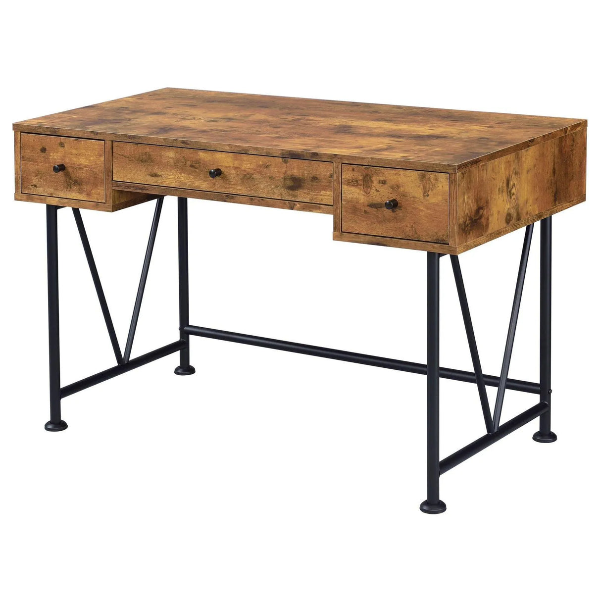 Analiese Antique Nutmeg/Black 3-Drawer Writing Desk by Coaster at Eve Furniture