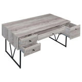 Analiese Gray Driftwood 4-Drawer Writing Desk by Coaster at Eve Furniture