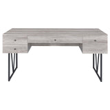 Analiese Gray Driftwood 4-Drawer Writing Desk by Coaster at Eve Furniture