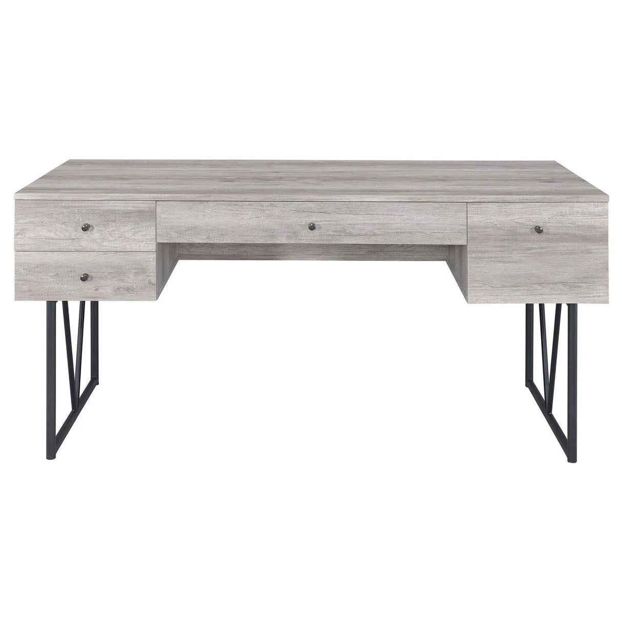 Analiese Gray Driftwood 4-Drawer Writing Desk by Coaster at Eve Furniture