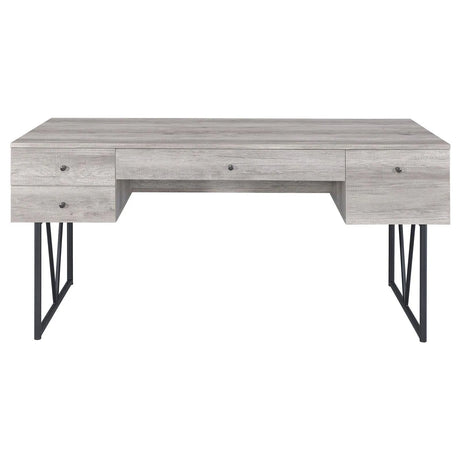 Analiese Gray Driftwood 4-Drawer Writing Desk by Coaster at Eve Furniture
