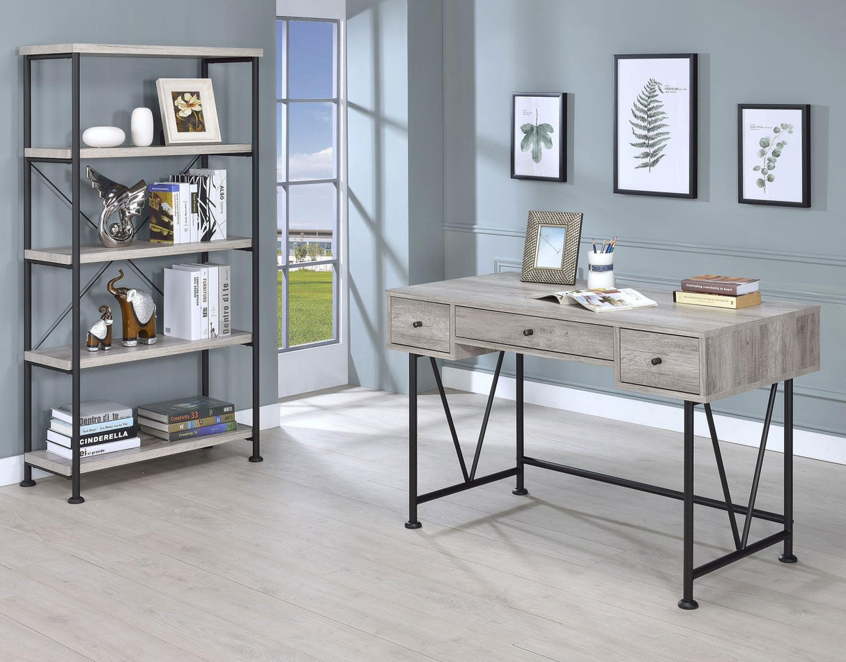 Analiese Gray Driftwood 4-Shelf Bookcase by Coaster at Eve Furniture