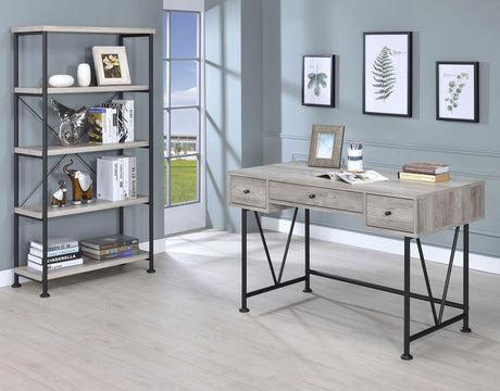 Analiese Gray Driftwood 4-Shelf Bookcase by Coaster at Eve Furniture