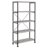 Analiese Gray Driftwood 4-Shelf Bookcase by Coaster at Eve Furniture