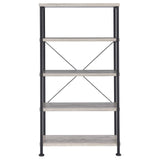 Analiese Gray Driftwood 4-Shelf Bookcase by Coaster at Eve Furniture
