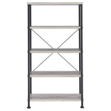 Analiese Gray Driftwood 4-Shelf Bookcase by Coaster at Eve Furniture