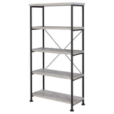 Analiese Gray Driftwood 4-Shelf Bookcase by Coaster at Eve Furniture