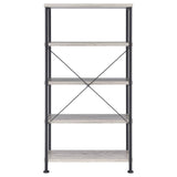 Analiese Gray Driftwood 4-Shelf Bookcase by Coaster at Eve Furniture
