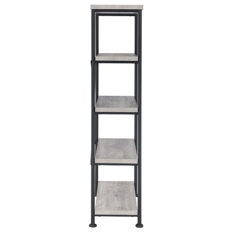 Analiese Gray Driftwood 4-Shelf Bookcase by Coaster at Eve Furniture