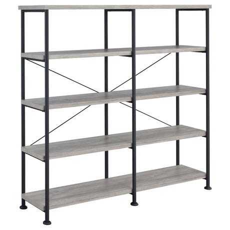 Analiese Gray Driftwood 4-Shelf Open Bookcase by Coaster at Eve Furniture