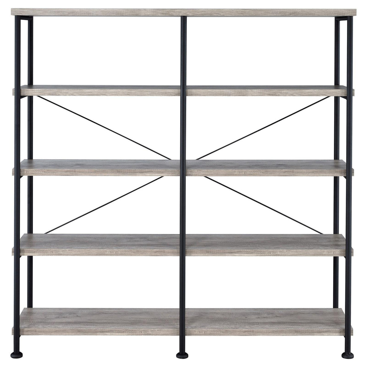Analiese Gray Driftwood 4-Shelf Open Bookcase by Coaster at Eve Furniture