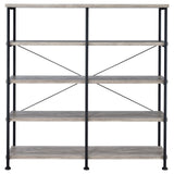 Analiese Gray Driftwood 4-Shelf Open Bookcase by Coaster at Eve Furniture