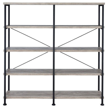 Analiese Gray Driftwood 4-Shelf Open Bookcase by Coaster at Eve Furniture