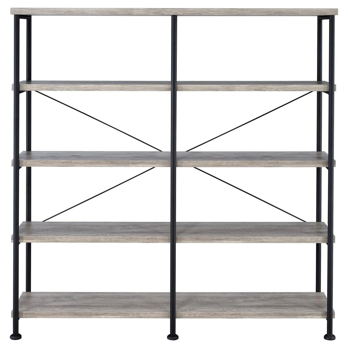 Analiese Gray Driftwood 4-Shelf Open Bookcase by Coaster at Eve Furniture