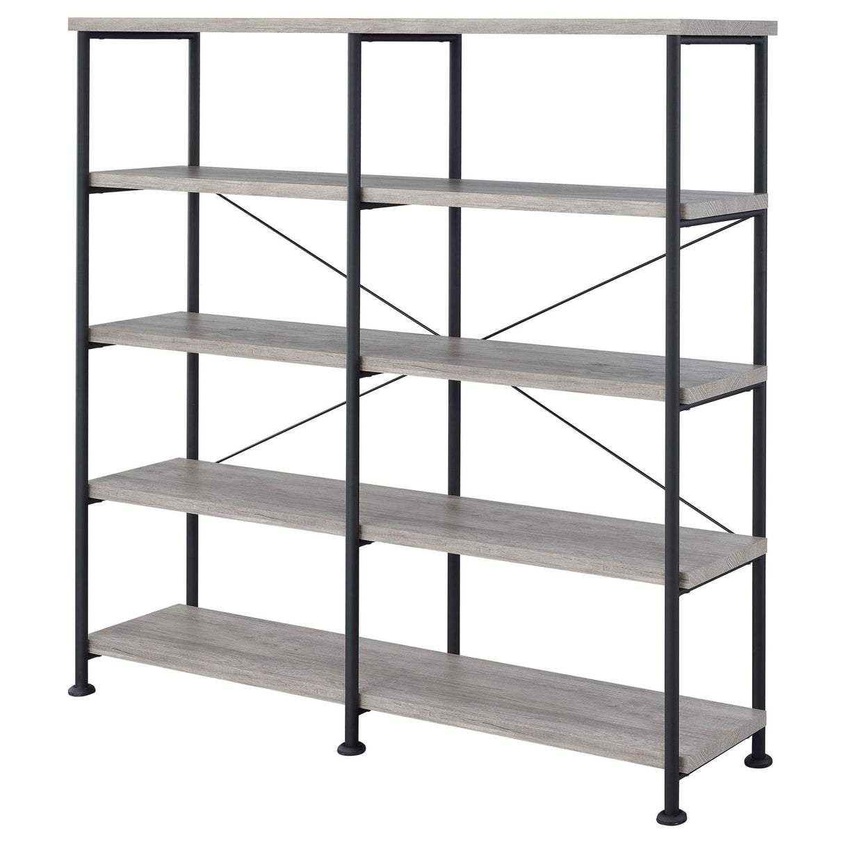 Analiese Gray Driftwood 4-Shelf Open Bookcase by Coaster at Eve Furniture