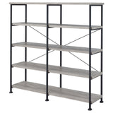Analiese Gray Driftwood 4-Shelf Open Bookcase by Coaster at Eve Furniture