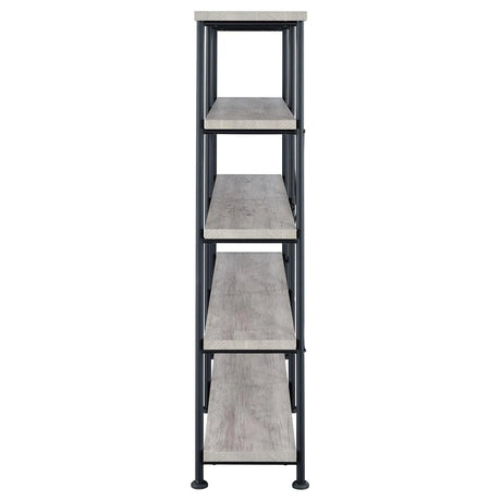 Analiese Gray Driftwood 4-Shelf Open Bookcase by Coaster at Eve Furniture