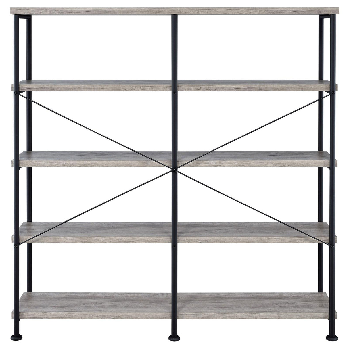 Analiese Gray Driftwood 4-Shelf Open Bookcase by Coaster at Eve Furniture