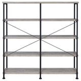 Analiese Gray Driftwood 4-Shelf Open Bookcase by Coaster at Eve Furniture