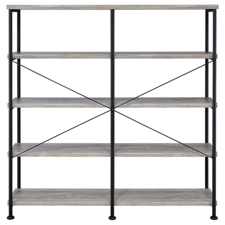 Analiese Gray Driftwood 4-Shelf Open Bookcase by Coaster at Eve Furniture