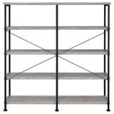 Analiese Gray Driftwood 4-Shelf Open Bookcase by Coaster at Eve Furniture