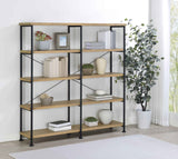Analiese Mango 63-inch 4-shelf Double Bookshelf by Coaster at Eve Furniture