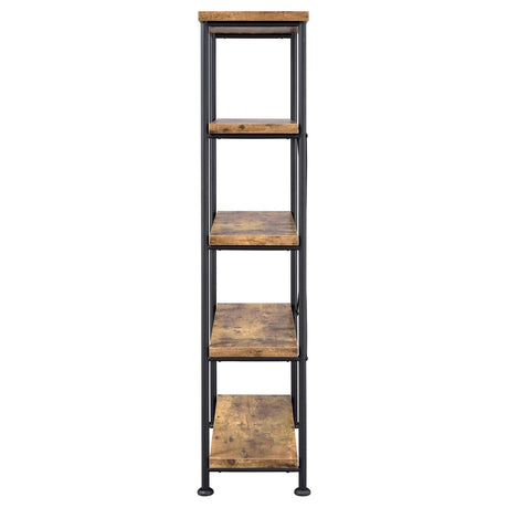 Analiese Antique Nutmeg 4-Shelf Bookcase by Coaster at Eve Furniture